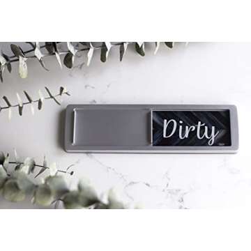 Dishwasher Magnet Clean Dirty Sign, Universal Strong Dirty Clean Dishwasher Magnet Indicator for Kitchen Organization, Slide Rustic Farmhouse Black and White Parquet