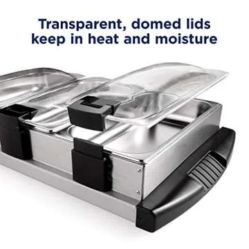 Oster Buffet Server Warming Tray | Triple Tray Stainless Steel