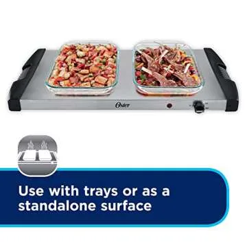 Oster Buffet Server Warming Tray | Triple Tray Stainless Steel