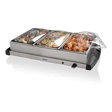 Oster Buffet Server Warming Tray | Triple Tray Stainless Steel