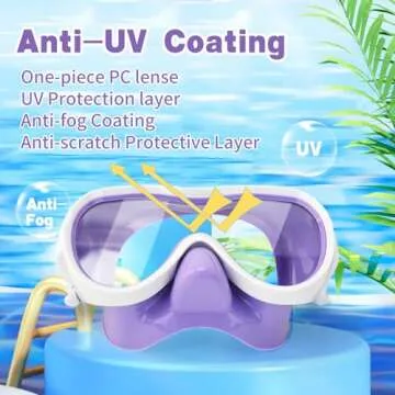 Kids Swim Goggles with Nose Cover and UV Protection