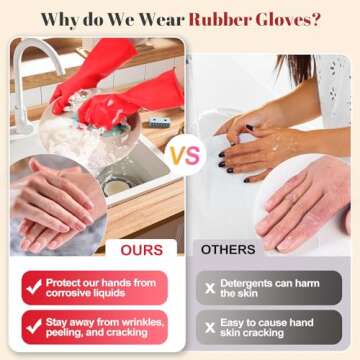 Durable Rubber Dishwashing Gloves for All Purpose Use