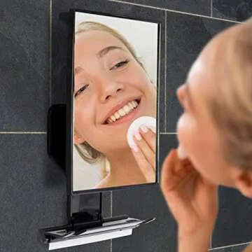 ToiletTree Products Fogless Shower Mirror - Anti-Fog Mirror - Adjustable Shaving Mirror with a Squeegee - Rust-Proof, Impact-Resistance Bathroom Shower Mirror - Tall