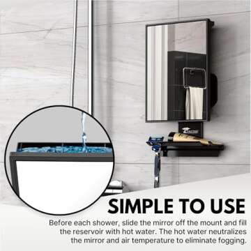 ToiletTree Products Fogless Shower Mirror - Anti-Fog Mirror - Adjustable Shaving Mirror with a Squeegee - Rust-Proof, Impact-Resistance Bathroom Shower Mirror - Tall