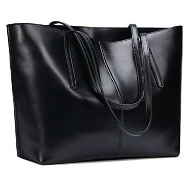 Covelin Women's Handbag Genuine Leather Tote Shoulder Bags Soft Hot Black