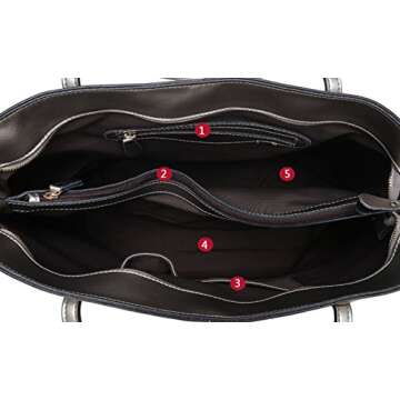 Covelin Women's Handbag Genuine Leather Tote Shoulder Bags Soft Hot Black