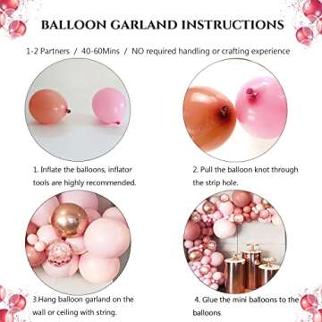 Pastel Pink Balloons Garland Kit 108 Pcs 18 12 10 5 inch Matte Blush Pink Balloons with Balloon Strip for Pink Birthday Baby Shower Wedding Bridal Shower Decorations Boho Party Supplies