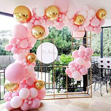Pastel Pink Balloons Garland Kit 108 Pcs 18 12 10 5 inch Matte Blush Pink Balloons with Balloon Strip for Pink Birthday Baby Shower Wedding Bridal Shower Decorations Boho Party Supplies