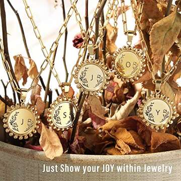 JSJOY Layered Choker Necklaces with Initial B