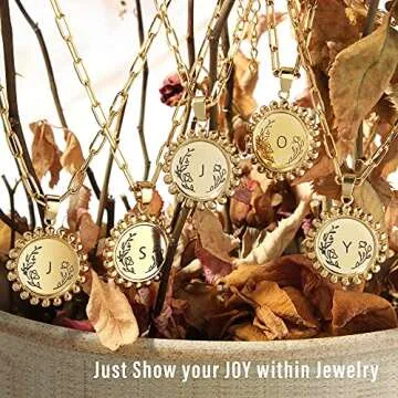 JSJOY Layered Choker Necklaces with Initial B