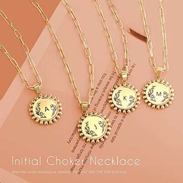 JSJOY Layered Choker Necklaces with Initial B