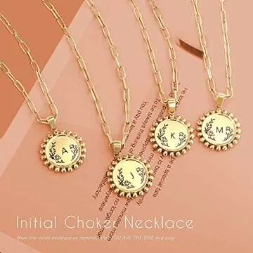 JSJOY Layered Choker Necklaces with Initial B