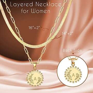 JSJOY Layered Choker Necklaces with Initial B