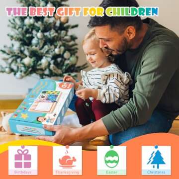 DRAMATION Busy Board for Toddlers with 19 LED Lights