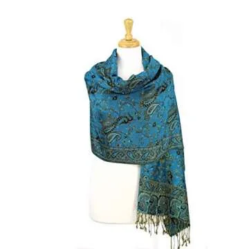 Elegant PASKMLNA Reversible Paisley Pashmina Shawl Wrap