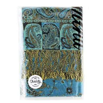 Elegant PASKMLNA Reversible Paisley Pashmina Shawl Wrap
