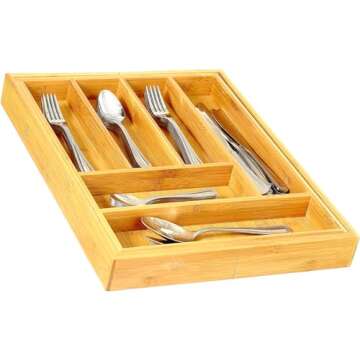Home-it Expandable Cutlery Drawer - made for Utensil Organizer - Flatware Dividers Kitchen Holder