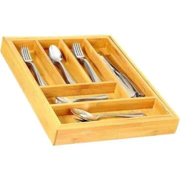 Home-it Expandable Cutlery Drawer - made for Utensil Organizer - Flatware Dividers Kitchen Holder