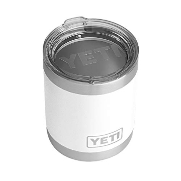 YETI Rambler 10 oz Lowball, Vacuum Insulated, Stainless Steel with Standard Lid, White