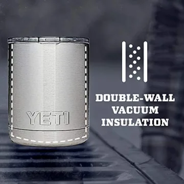 YETI Rambler 10 oz Lowball, Vacuum Insulated, Stainless Steel with Standard Lid, White