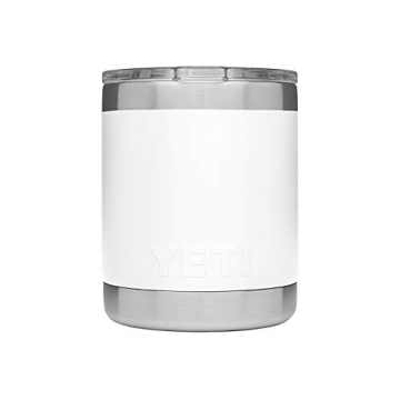YETI Rambler 10 oz Lowball, Vacuum Insulated, Stainless Steel with Standard Lid, White