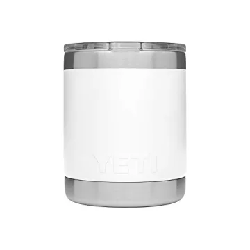 YETI Rambler 10 oz Lowball, Vacuum Insulated, Stainless Steel with Standard Lid, White