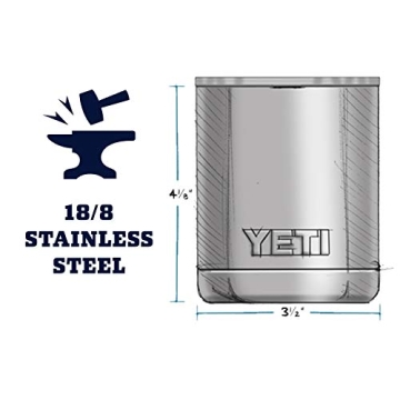 YETI Rambler 10 oz Lowball, Vacuum Insulated, Stainless Steel with Standard Lid, White