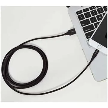 Amazon Basics USB-A to Lightning Cable, Advanced Collection, MFi Certified Apple iPhone Charger, Black, 6 Foot, 2 Pack