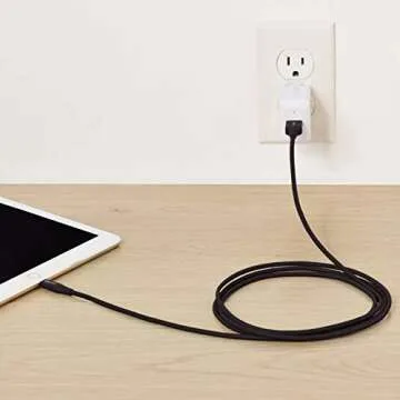 Amazon Basics USB-A to Lightning Cable, Advanced Collection, MFi Certified Apple iPhone Charger, Black, 6 Foot, 2 Pack