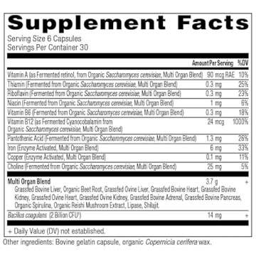 Organ Supplements by Ancient Nutrition, Grass-Fed and Wild Organ Complex Capsules, Liver, Heart, Kid...