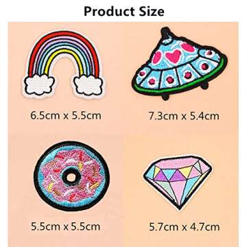 MISDONR 30pcs Girls Iron on Patches for Clothing Jackets DIY Sew Embroidered Applique Decorative Repair Patches