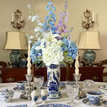 Lifelike Blue Delphinium Artificial Flowers for Home Decor