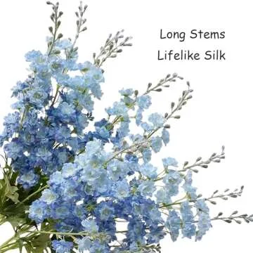 Lifelike Blue Delphinium Artificial Flowers for Home Decor