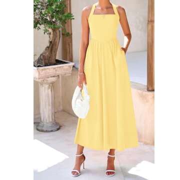 Elegant KIRUNDO Women Summer Halter Maxi Dress 2025