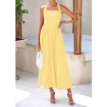 Elegant KIRUNDO Women Summer Halter Maxi Dress 2025