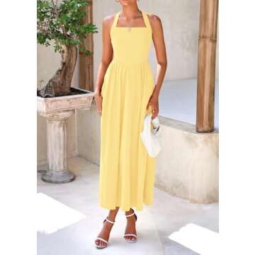 Elegant KIRUNDO Women Summer Halter Maxi Dress 2025