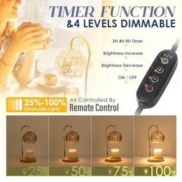 Candle Warmer Lamp with Dimmable Brightness and Timer
