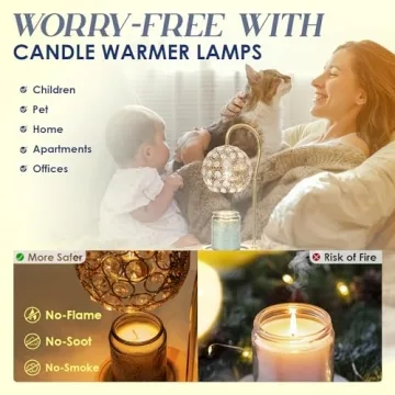 Candle Warmer Lamp with Dimmable Brightness and Timer