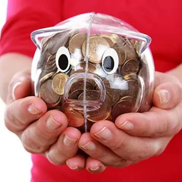 Delightful Educational Kids Clear Plastic Piggy Bank