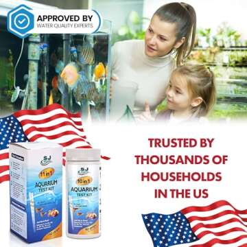 11 in 1 Aquarium Test Strips - Fish Tank Water Testing Kit with Ammonia Test Strips for Fish Tank (1...