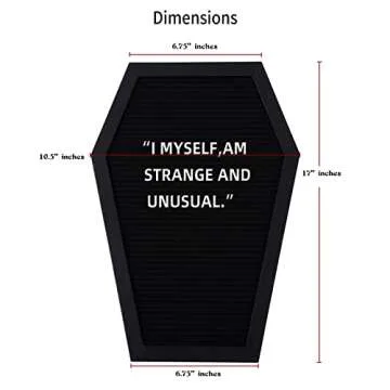 Gothic Black Felt Coffin Letter Board with Emojis