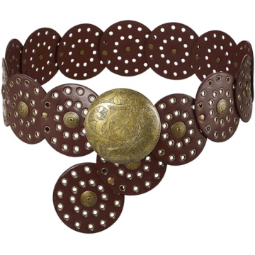 Suyi Wide Disc Belt for Women - Adjustable Leather Vintage Accessory 115CM