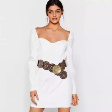 Suyi Wide Disc Belt: Adjustable Vintage Style Western Belt