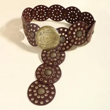 Suyi Wide Disc Belt: Adjustable Vintage Style Western Belt