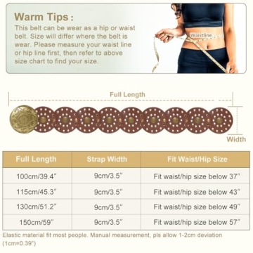 Suyi Wide Disc Belt: Adjustable Vintage Style Western Belt