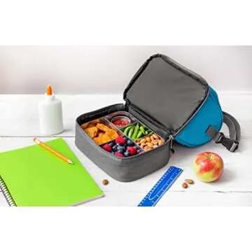 LunchBots Duplex Insulated Lunch Bag with Dual Compartments