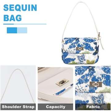 Stylish Handmade Straw Tote Bag with Sequin Embroidery