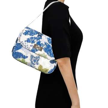 Stylish Handmade Straw Tote Bag with Sequin Embroidery