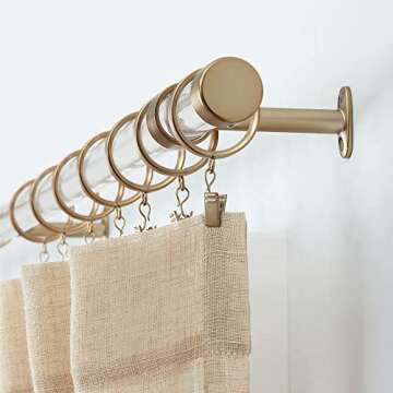 MODE Premium Flat Steel Curtain Clip Rings Set of 14