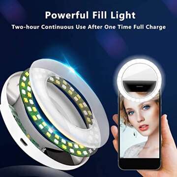 Rechargeable Selfie Ring Lights - Clip On Convenience